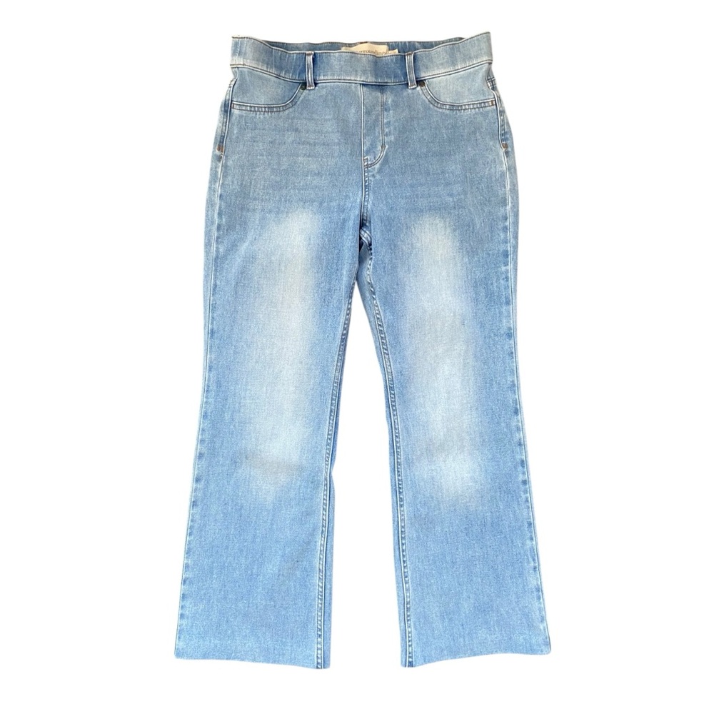 Soft Surroundings Supremely Pull-On Bootcut Blue Denim Elastic Waist Medium